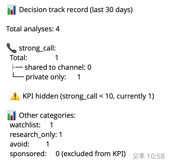 Decision log via /stats